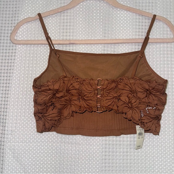 Aerie ribbed crop tank lace back M NWT - Picture 4 of 4